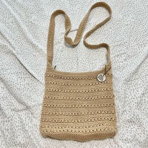 The Sak Woven Crochet Tan Crossbody